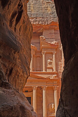 First Sight - Approaching the Treasury in Petra, Jordan 