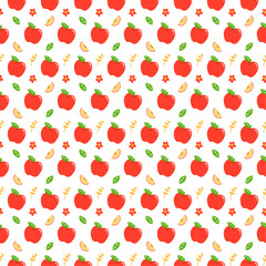 Apple seamless pattern design, Cute background cartoon pattern, Modern vector illustration for textile, cloth, fabric, wrapping paper and print.