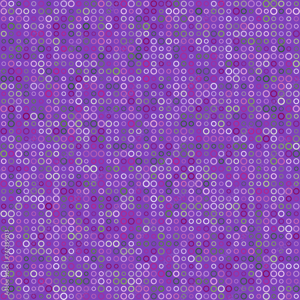 Poster pattern design. rings in multiple colors. vibrant purple gradient with matching background. bold vec