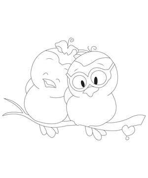 recommend clip art: cute love bird coloring page for kids & adults