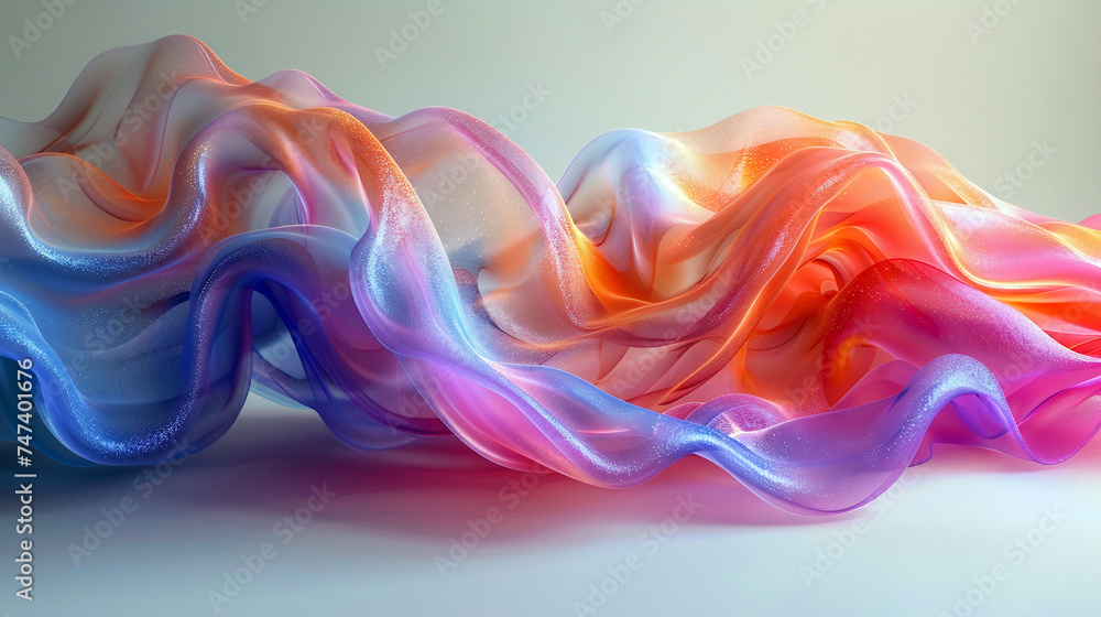 Poster abstract colorful wave background, twisted colored waves flow in motion. bright colorful background.