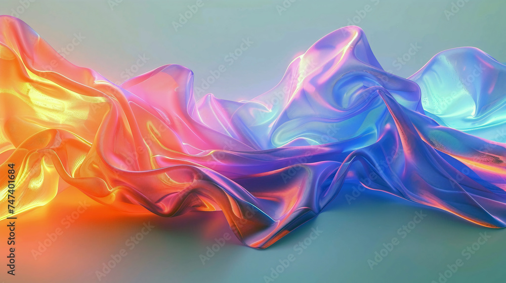 Poster abstract colorful wave background, twisted colored waves flow in motion. bright colorful background.