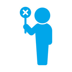 ×の記号のプレートを持っている人のアイコン - バツ･ノー･反対のデザイン素材