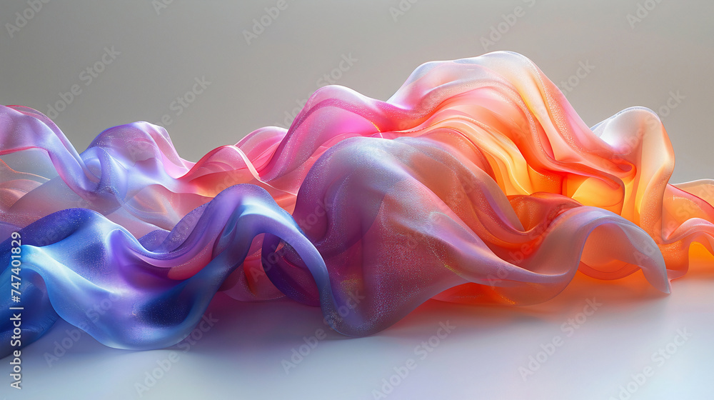 Poster abstract colorful wave background, twisted colored waves flow in motion. bright colorful background.