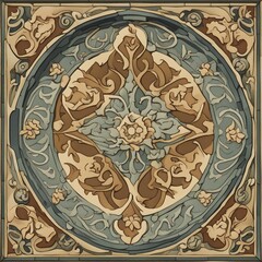 ornamental round ornament _A Fado tile background with a detailed and elegant texture and a variety of colors 