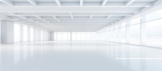 An empty white room flooded with natural light streaming in through numerous windows. The open space is devoid of furniture or decorations, creating a minimalist and bright atmosphere.