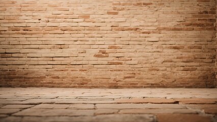 Cream brown brick wall concrete
