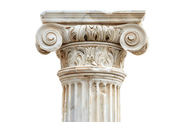 Classic Ionic Column Capital Isolated on White Background
