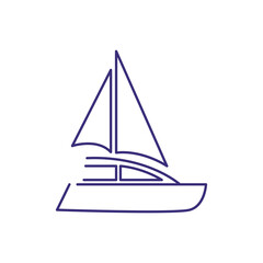catamaran boat icon logo vector