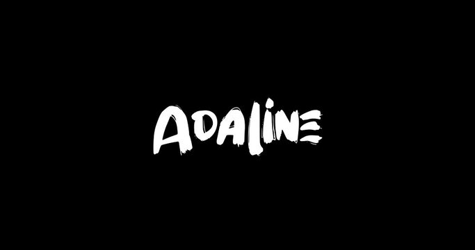 Adaline Women Name in Grunge Dissolve Transition Effect of Animated Bold Text Typography on Black Background Stock Video