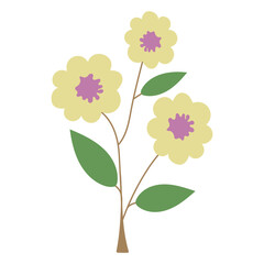 Decorative flower. Floral plant element for beautiful design. Simple form. Vector drawing.