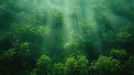 Fototapeta premium view of forest background, clean for text, cinematic film