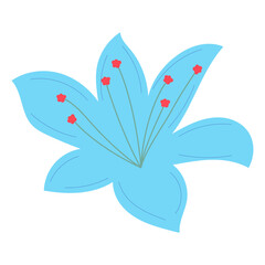 Flat flower bud element for beautiful design. Simple form. Vector drawing.