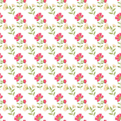 Retro Flower Bouquets Seamless Vector Pattern Design