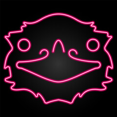 ostrich neon sign, modern glowing banner design, colorful modern design trend on black background. Vector illustration.