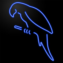 parrot neon sign, modern glowing banner design, colorful modern design trend on black background. Vector illustration.