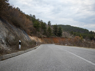 mountain road leading to the European city of Skopje, the capital of North Macedonia