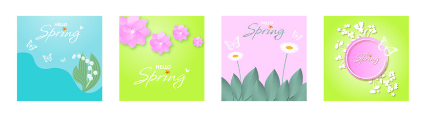 Spring vector leaflet, web banners for social media, wallpaper, background. Spring floral sale banner