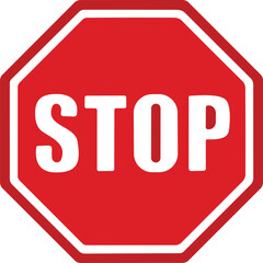 Stop red sign icon with white hand, do not enter. Warning stop sign stock vector