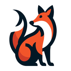Fox logo or icon. on white background, vector illustration.