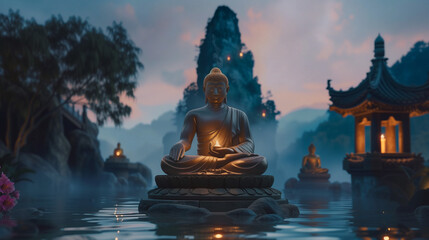 Budha concept for poster background