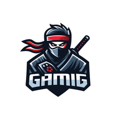 Ninja warrior icons. Simple black ninja head logo illustration design. Ninja mascot logo illustration. ninja gaming esports logo.