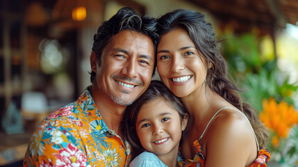 Fototapeta premium Portrait of a hispanic family. 