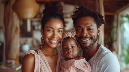 Portrait of an african-american family. 