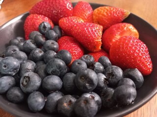 blueberries and strawberries