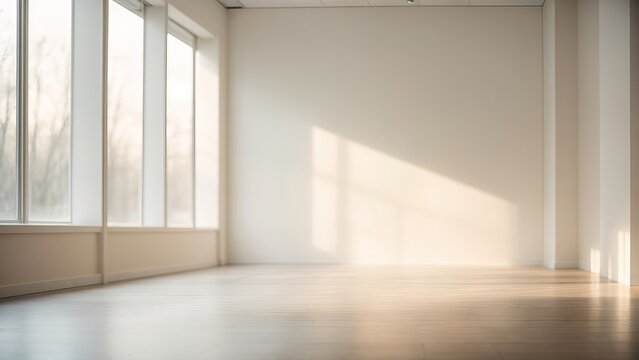 Empty white light room interior, photoshoot