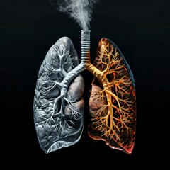 a close-up of a lungs - obrazy, fototapety, plakaty