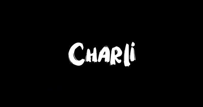 Charli Women Name in Grunge Dissolve Transition Effect of Animated Bold Text Typography on Black Background Stock Video
