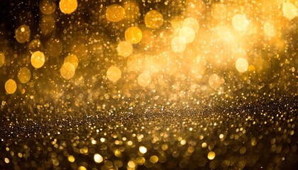 Golden lens bokeh on a dark background overlay © Serhii Semenovych