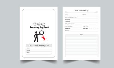 Dog Training Logbook Planner Template Layout