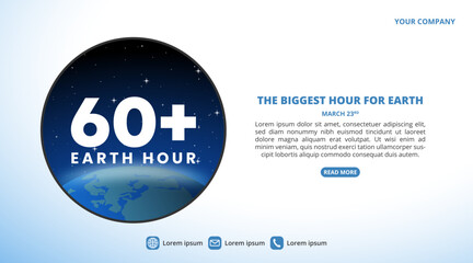 Earth Hour Day background with the Earth and outer space