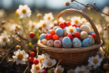 Colorful Easter Basket with Egg