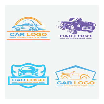 set of twelve car icons. Automotive Car Care Logo Template. car logos, car icons, car service, vector car garage signs, sports car