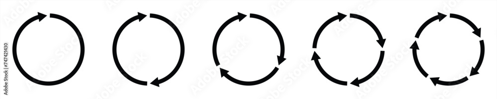 Wall mural rotation icon collection, circle arrow icon. refresh icon, reload icon. circular arrow icon vector i