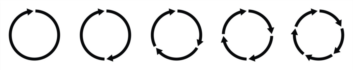 rotation icon collection, circle arrow icon. refresh icon, reload icon. circular arrow icon vector illustration