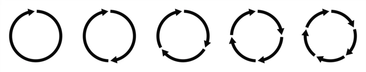 Tuinposter rotation icon collection, circle arrow icon. refresh icon, reload icon. circular arrow icon vector illustration © deva