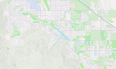 Fototapeta na wymiar Cathedral City California Map, Detailed Map of Cathedral City California