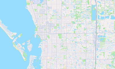 Fototapeta na wymiar Sarasota Florida Map, Detailed Map of Sarasota Florida
