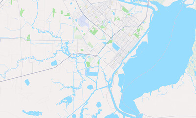 Fototapeta na wymiar Port Arthur Texas Map, Detailed Map of Port Arthur Texas