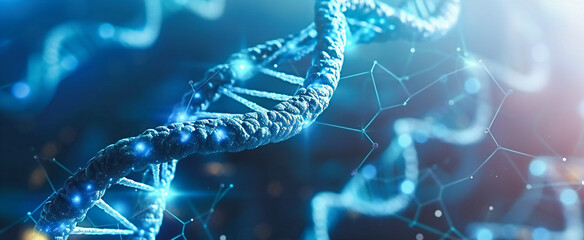 Genetic Biotechnology Concept, DNA Helix Structure, Science and Medical Research Background