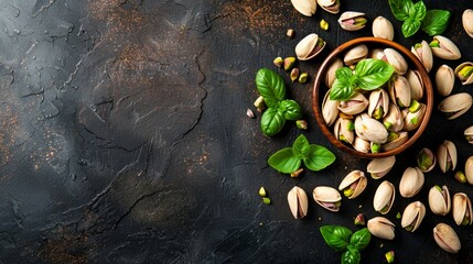 pistachio peeled nut healthy eating cooking appetizer meal food snack on the table copy space food background rustic top view