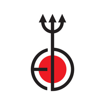 recommend clip art: circle trident icon logo vector