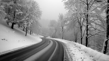 Roads on winter. 