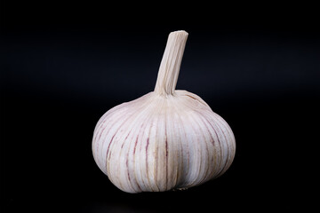 garlic bulb isolated on dark background