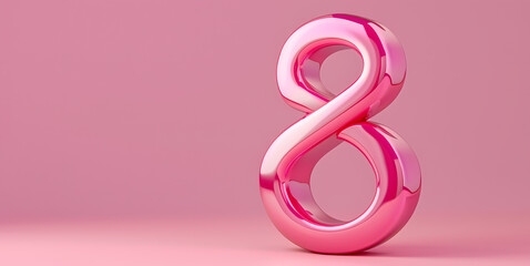 number 8 in 3d - concept of 8 march women's day