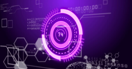 Image of scope scanning and molecules over data processing